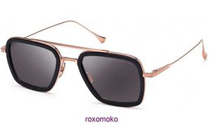 Najlepsze oryginalne hurtowe okulary przeciwsłoneczne Dita Store internetowe DITA Flight 006 7806 E Błyskawiczny czarny różowy złoto szary soczewki Aviator Men Sunglasses