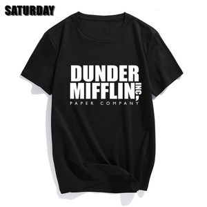 Mens Tshirts Dunder Mifflin Paper Inc Office TV şovu Pamuk Tshirt Erkek Kız Yaz Tişörtü Unisex Giysileri 230619
