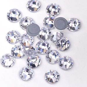 Nail Art Decorations 2088 Fix Crystal Rhinestones for Dress Lead Free 16 Facets Glass Flatback Nail Art Loose Stone Round Shape Nail Decorations 230619