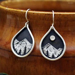 Dangle Earrings 2023 Fashion Men & Women Vintage Sunset Mountain Hanging Punk Party Pendant Earring Accessories