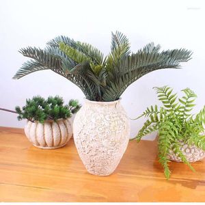 Flores decorativas 45CM Plantas Tropicais Artificiais Plástico Palmeira Bando Ramo De Ferro Falso Verde Casa Jardim Sala De Estar Escritório Decoração Adereços