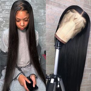 180 Density Brazilian Remy 13x6 Bone Straight Long Lace Front Hair Wig Liso Human Hair Lace Frontal Wig for Black Women