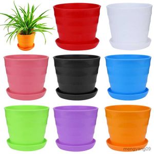 Sadzarki doniczki 9*9*8 cm kolorowy mini plastikowy garnek kwiatowy 1PC Suwolent Plant Flowerpot Home Office Dectop Decor Plant Pot M30#35 R230620