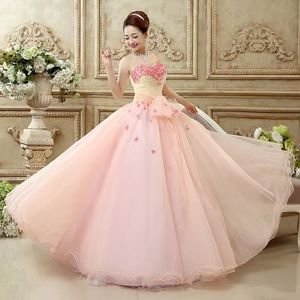 Błyszcząca różowa długa sukienka balowa bez rękawów cekiny 3D kwiaty z obrotu na ramię piłkarski długość Bling cekiny Vestido de novia Specjalna okazja sukienka