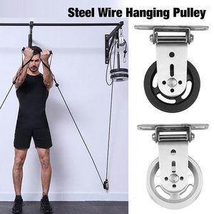 Other Sporting Goods Steel Wire Hanging Pulley Easy To Install Rust Protection Wheel Wall-mounted Gym Home Rotating Silent Pulley Stainless Steel 230619