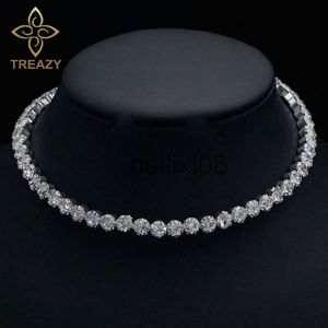 Pendant Necklaces TREAZY Bridal Fashion Crystal Rhinestone Choker Neckle Women Wedding cessories Tennis Chain Chokers Jewelry Collier Femme J230620