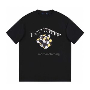 Männer und Frauen mit dem gleichen Kurzarm-T-Shirt Sommer neuer hochwertiger Stoff L-Paar-Design Zauberwürfel-Buchstaben-Logo-Druck 493283