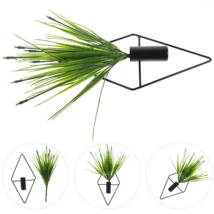 Decorative Flowers 2 Pcs Wall-mounted Potted Fake Adornments Faux Grass Decor Green Plants Bonsai Ornament Plastic Decors Artificial