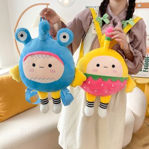 New Strawberry Egg Baby Stuffed toy Backpack Cartoon Cute One shoulder Mobile Phone Zero Wallet