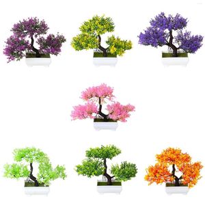 Decorative Flowers 3Forks Artificial Pine Tree Plants Bonsai Home Garden Bedroom Living Room Decoration Fake Wedding Party Supplies