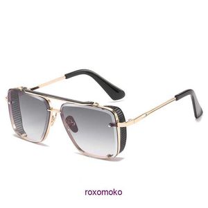 Najlepsze oryginalne hurtowe okulary przeciwsłoneczne Dita Store internetowe Square Edge Cract Fashion Avant Garde Men and Women Street Photography Personalizowany metalowy trend podwójnej wiązki