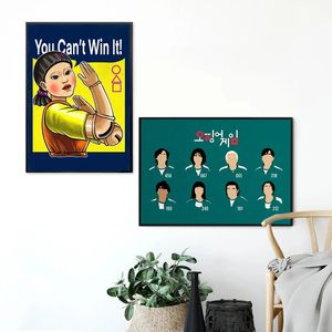 Modern affisch berömd spel canvas målning minimalistisk konsttryck koreansk pop -tv -serie väggkonst bild för vardagsrum hem dekor rum dekorativ målning cuadro w01