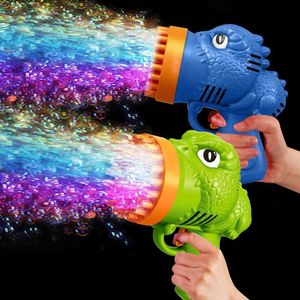 Sand Play Water Fun 44 Holes Dinosaur Cute Bubble Machine Electric Automatic Soap Bubbles Gun Toys For Outdoor Activities Children Gifts Party Toy R230620