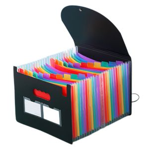 Filing Supplies 1324 Pockets Expanding File Folder A4 Large Expandable File Organizer Standing Accordions Folder Document Holder Desk Storage 230620