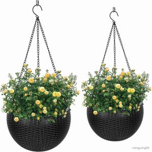 Planters Pots 1pc Hanging Planters Self Watering Hanging Baskets for Indoor Outdoor Plants Flower Plant Pot Garden Planters 2 Different Pieces R230620