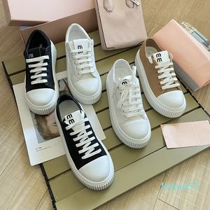 2023-Shoes Designer Leather Lace Up Fashion Platform Sneakers White Black Women Luxury Casual Shoes Chaussures de Espadrilles Storlek 35-40