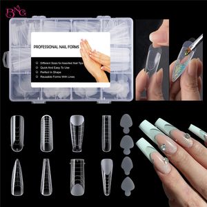 Outros itens 288 pçs Kit de molde de unha de forma dupla com adesivo de silicone francês Moldes de sistema reutilizáveis para guias de linha Ferramenta de manicure 230619