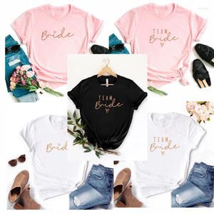 Women's T Shirts Women Flower Team Bride To Be Squad T-shirts 2023 EVJF Hen Party Bachelorette Girl Wedding Female Tops Tees