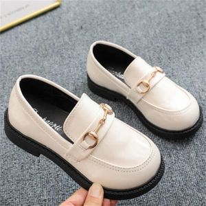 Mode barn skor pu läder pojkar flickor avslappnade sneakers barn klänning sko retro småbarn spädbarn loafers