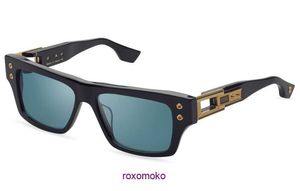 Лучшие оригинальные оптовые солнцезащитные очки DITA Grandmaster Seven DTS 407 A 01 Black Gold Rame Blue Lens Большие солнцезащитные очки