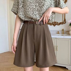 Frauen Shorts Lucyever Sommer Schwarzen Anzug Frau Koreanischen Stil Hohe Taille Breite Bein Frauen Casual Lose Knielangen Hosen Weibliche 230620