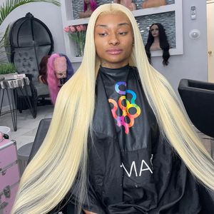 SoGreat 30 34 Inch Blonde Bone Straight Lace Front Human Hair Wig for Black Women Brazilian 13x1 T Part 613 HD Lace Frontal Wig