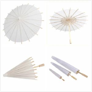 Braut- und Hochzeitssonnenschirme, weiße Papierschirme, chinesischer Mini-Handwerksschirm, 4 Durchmesser: 20, 30, 40, 60 cm, Hochzeitsschirme für den Großhandel