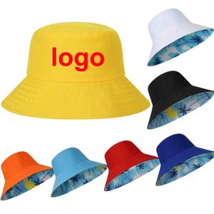 Chapéus de aba larga balde livre personalize qualquer moda masculina feminina dupla desgaste legal ao ar livre algodão verão pescador bonés chapéu de pesca 7 cores 230620