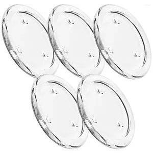 Candle Holders 5pcs Glass Holder Scented Tray Plate Dinner Party