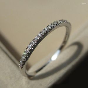 Anelli a grappolo Luxury Single Row Zircon per le donne Fashion Kpop Party Wedding Y2K Jewelry Gift E879