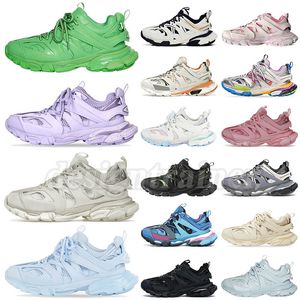 2023高級ブランドデザイナーの男性女性ランニングシューズトラック3 3.0トリプルホワイトスニーカーTess.S. Gomma Leather Trainer Nylon Printed Platform Trainers Shoes 36-45