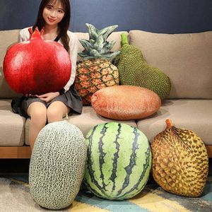 Travesseiros de pelúcia Almofadas Brinquedo de pelúcia Alta Simulação Formato de frutas Recheio completo Manga Morango Abacaxi Almofada Durian Suprimentos domésticos Presentes para crianças R230620