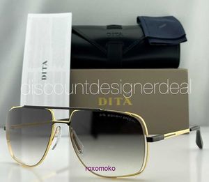 Najlepsze oryginalne hurtowe okulary przeciwsłoneczne Dita Store internetowe DITA Midnight Specjalne okulary przeciwsłoneczne Black Gold Rame Gray Gradient obiektyw 60 m