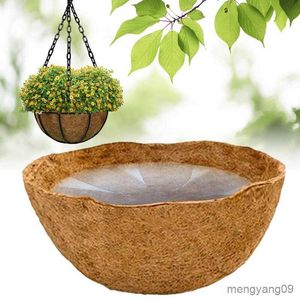 Planters krukor kokosnöt mat trädgård hängande korg planter tyg kakao foder rund heminredning växt kruka trädgård leveranser palm mattan för vägg r230620