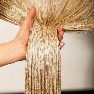 Shiny Silver Tassel Curtains - Living Room Divider Wedding DIY Home Decor