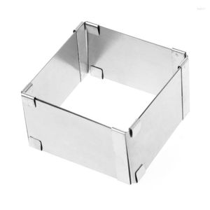 Baking Moulds KX4B Adjustable Mousse Cake Ring Mold Square Shape Cookie Cutters Bakeware