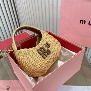 Moda Bolsa de axila trançada de palha, clássicas, quatro cores, corpo cruzado, feminina, luxuosa, bolsa de ombro, Wander, bolsa de tecido de vime, bolsas de cosméticos, bolsas