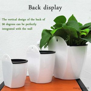 Vasos de plantas montados na parede interior automático absorvente de água vaso de plástico suculento endro verde pequeno vaso de flores para plantas verdes R230620