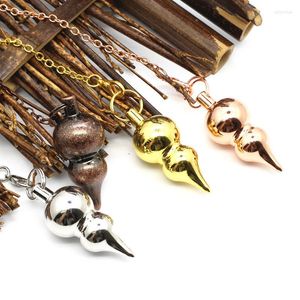 Pendant Necklaces Spiritual Metal Dowsing Pendulum Gold Silver Color Gourd Charm Copper Divination Pendulo Energy Reiki Healing Jewelry