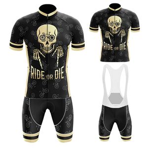 Cycling Jersey Sets Skull Pattern Set Summer Short Sleeve Clothing MTB Bike Uniform Maillot Ropa Ciclismo Mens Bicycle Wear 230619