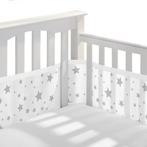 Grades de cama 2 pçsconjunto protetor de berço de malha respirável anti-pára-choque para bebê 230619