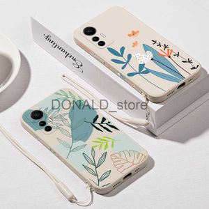 Mobiltelefonfodral Flower Leaf Telefonfodral för Xiaomi 12 Lite 5G 12T 11T Pro 13 Ultra Mi 11 Lite 5G NE 12X 12 Pro 13 Pro Silikon Cover Case Lanyard J230620