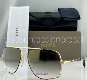 Лучшие оригинальные оптовые солнцезащитные очки DITA онлайн -магазин Dita Midnight Special Sunglass 18K Gold Rame Graror Gradient Lens 60 L