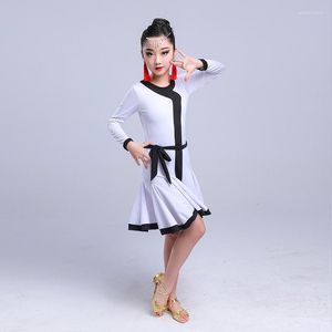 Scene Wear Latin Dance Dress Girl Professional Competition Dancing Dresses Children Kid Salsa Cha Samba Clothes Practice Show