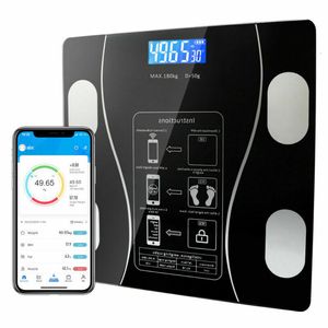 体重スケールUSB BluetoothフロアバスルームスケールスマートLCDディスプレイ脂肪水筋肉質量BMI 180kg 230620