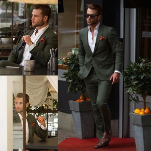 Neue Marke Dunkelgrün Bräutigam Smoking Revers Herren Hochzeit Tragen Mode Mann Jacke Blazer 3 Stück Jacke Hosen