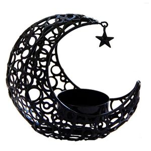 Portacandele Ringraziamento Sala da pranzo Art Craft Portacandele Camera da letto per decorazioni da tavola Retro Tea Light Eid Ornament Moon Shape Non