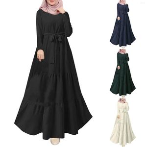 Etniska kläder Kvinnaklänning tryckt mantel Långa muslimska klänningar för kvinnors affärssammant