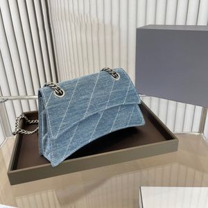 Women Bags Designers Hourglass Bags Luxury Shoulderbags Show Style ChainBag Classic Handbag Lady Wallets Jeans Blue Bags
