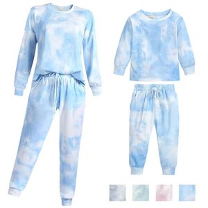 Family Matching Outfits Fashion Clothes Mom And Son Casual Sport ParentChild Cotton TieDye Printing Set Mother Daughter Suit 230619